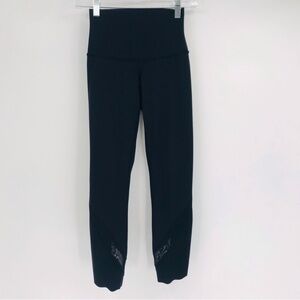 lululemon Wunder Under Running Leggings Crop Mesh Black Size 2